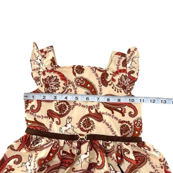 Janie and Jack Paisley Border Print Dress 3 - Picture 5 of 9